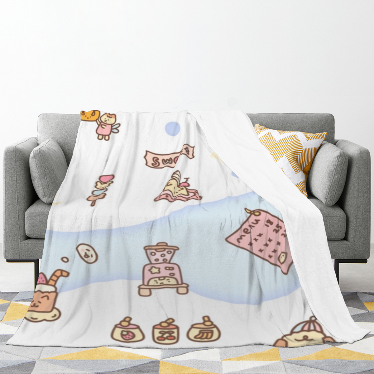 Ivory Rosewood Charm Lightweight Flannel Throw