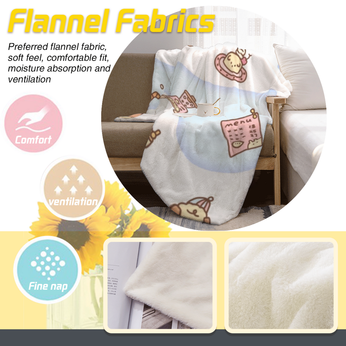 Ivory Rosewood Charm Lightweight Flannel Throw