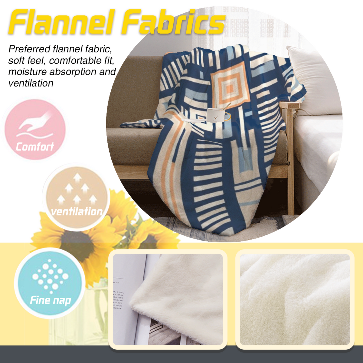 Pastel Multicolor Whimsical Decor Plush Flannel Throw ¨C Oceanic Petal Edition