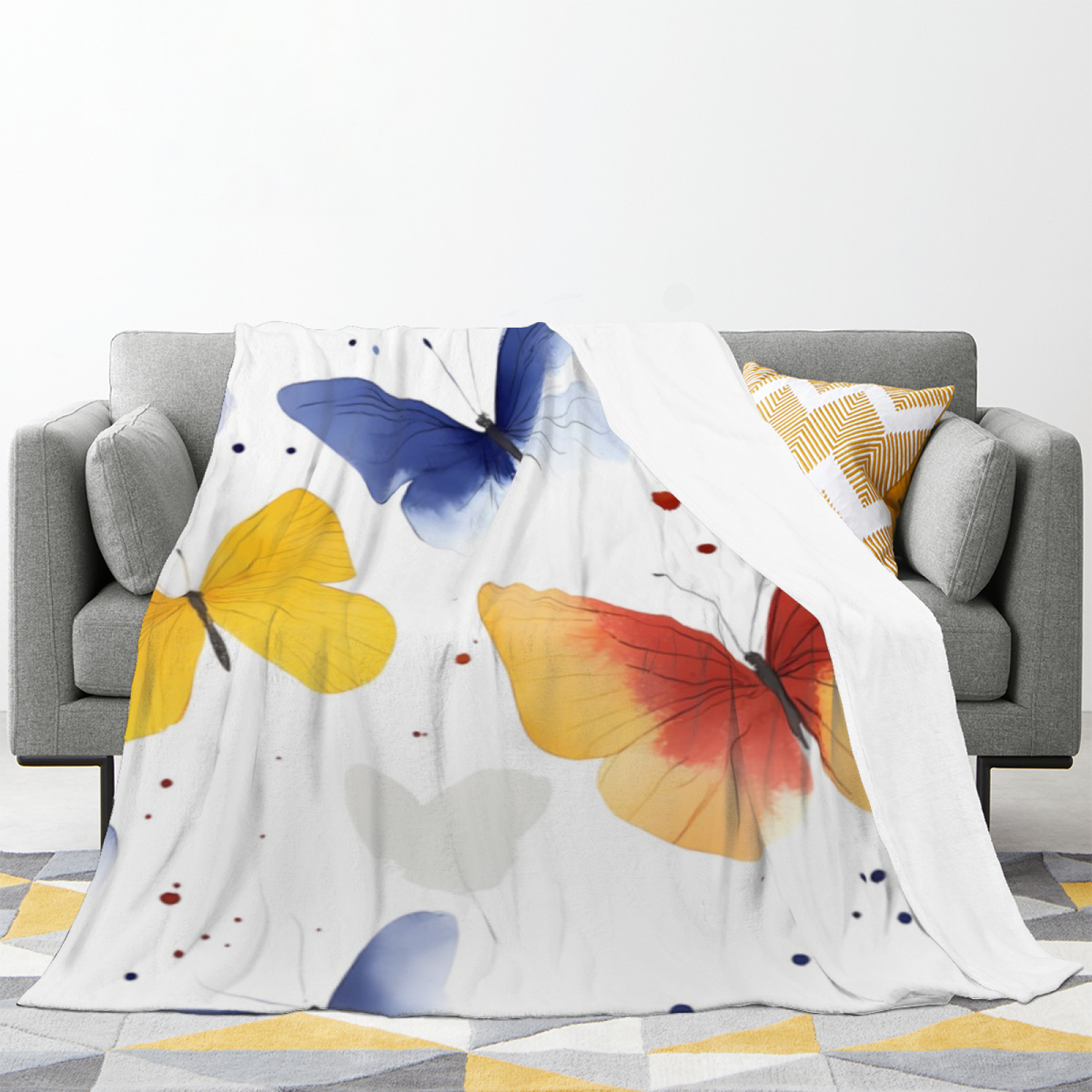 Solstice Odyssey Ivory Decorative Flannel Throw Blanket