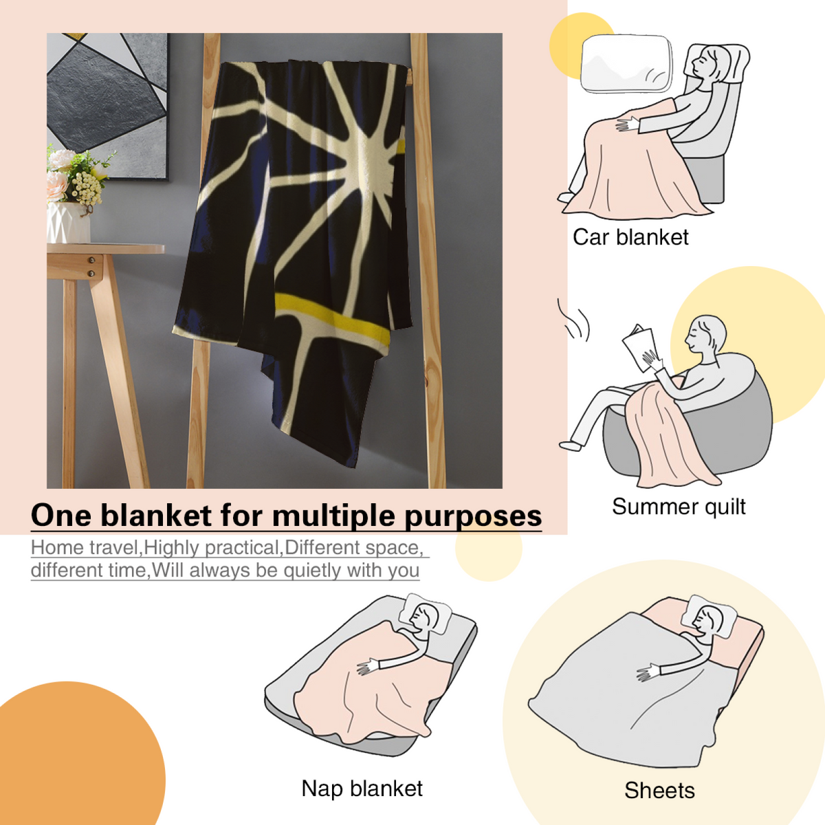 Dreamy Soft Neutral Harbor Muse Lightweight Flannel Throw