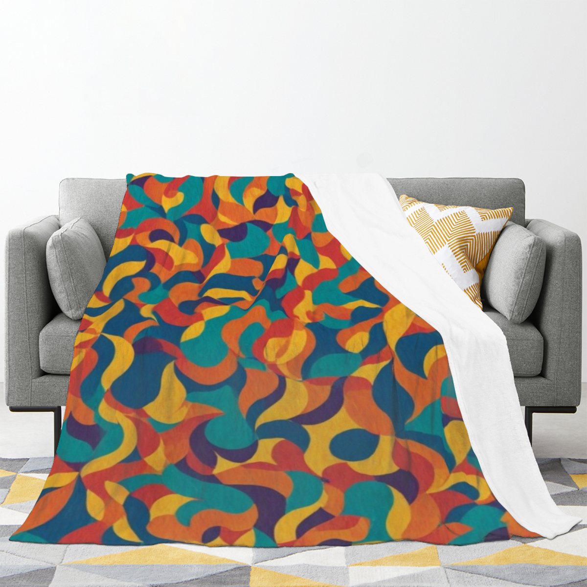Opaline Arbor Pastel Multicolor Modern Art Decorative Flannel Blanket