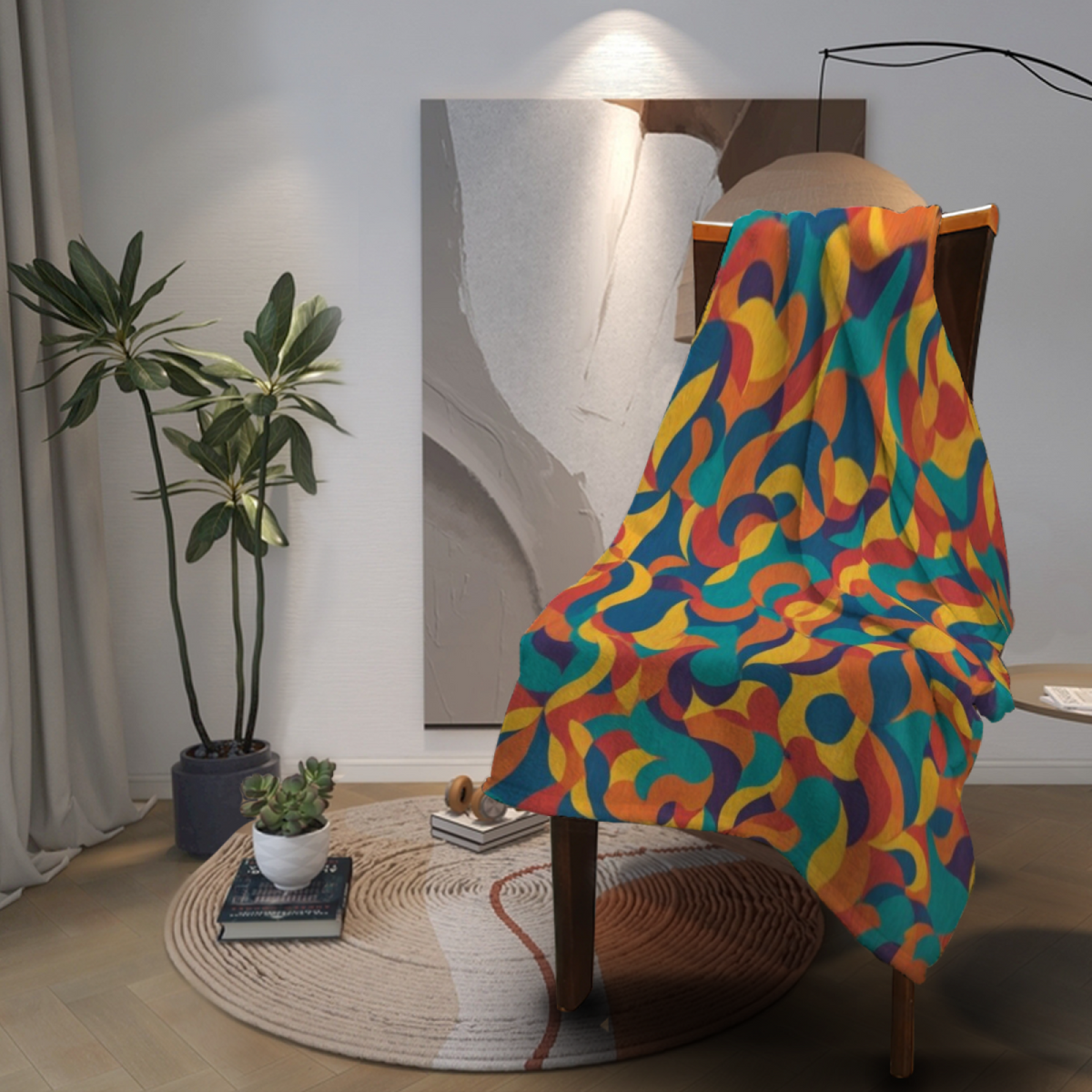 Opaline Arbor Pastel Multicolor Modern Art Decorative Flannel Blanket