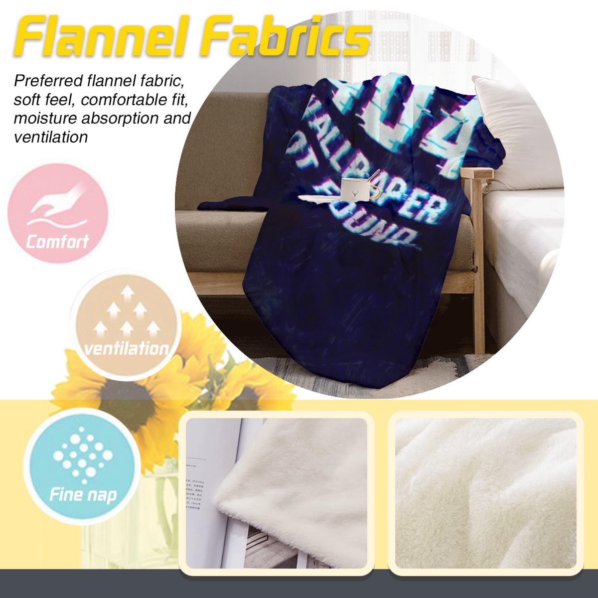 Pastel Multicolor Whimsical Decor All-Season Flannel Blanket ¨C Frosted Picnic Edition