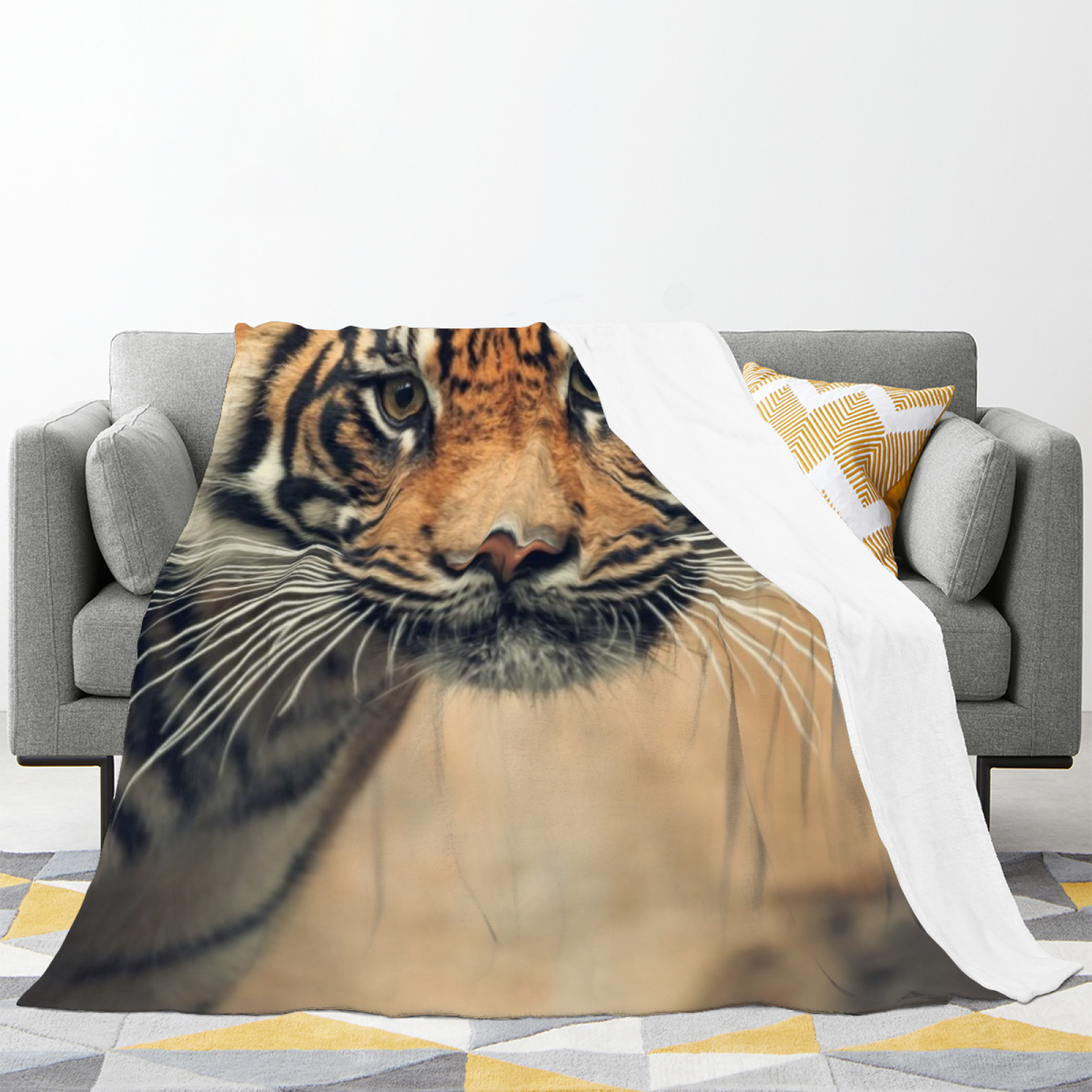 Statement Earthy Multicolor Golden Horizon Lightweight Flannel Throw