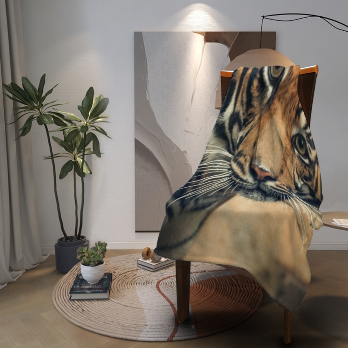 Statement Earthy Multicolor Golden Horizon Lightweight Flannel Throw