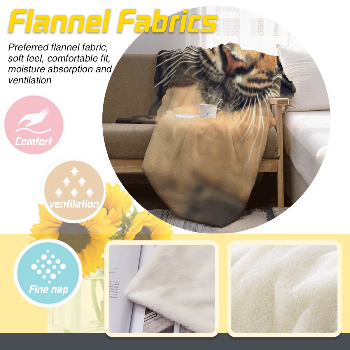 Statement Earthy Multicolor Golden Horizon Lightweight Flannel Throw