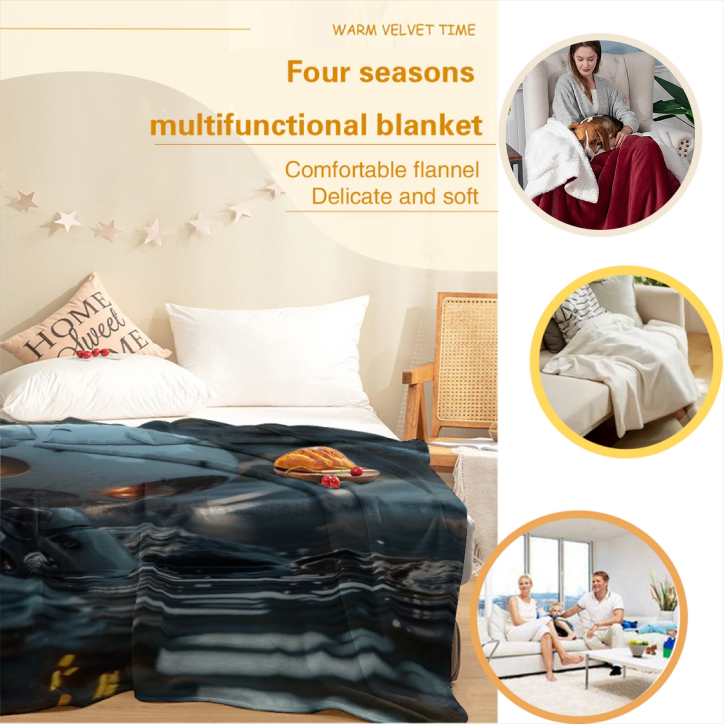 Futuristic Robot Flannel Throw Blanket ¨C Cinematic Sci-Fi Water Adventure