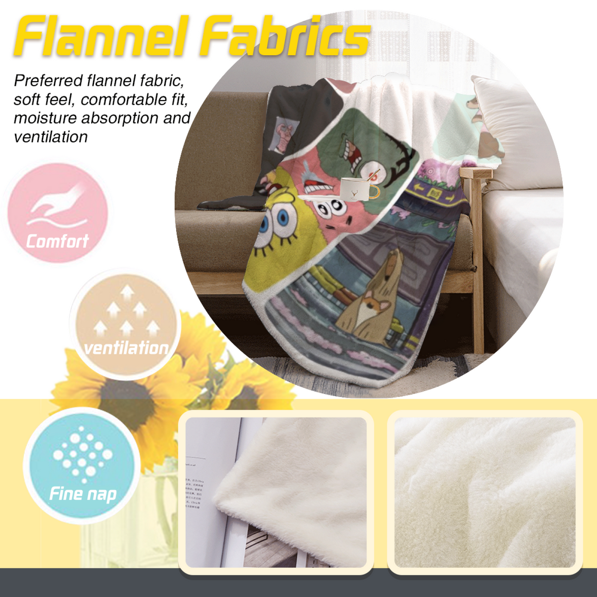 Serene Horizon Pastel Multicolor Modern Art Decorative Flannel Blanket