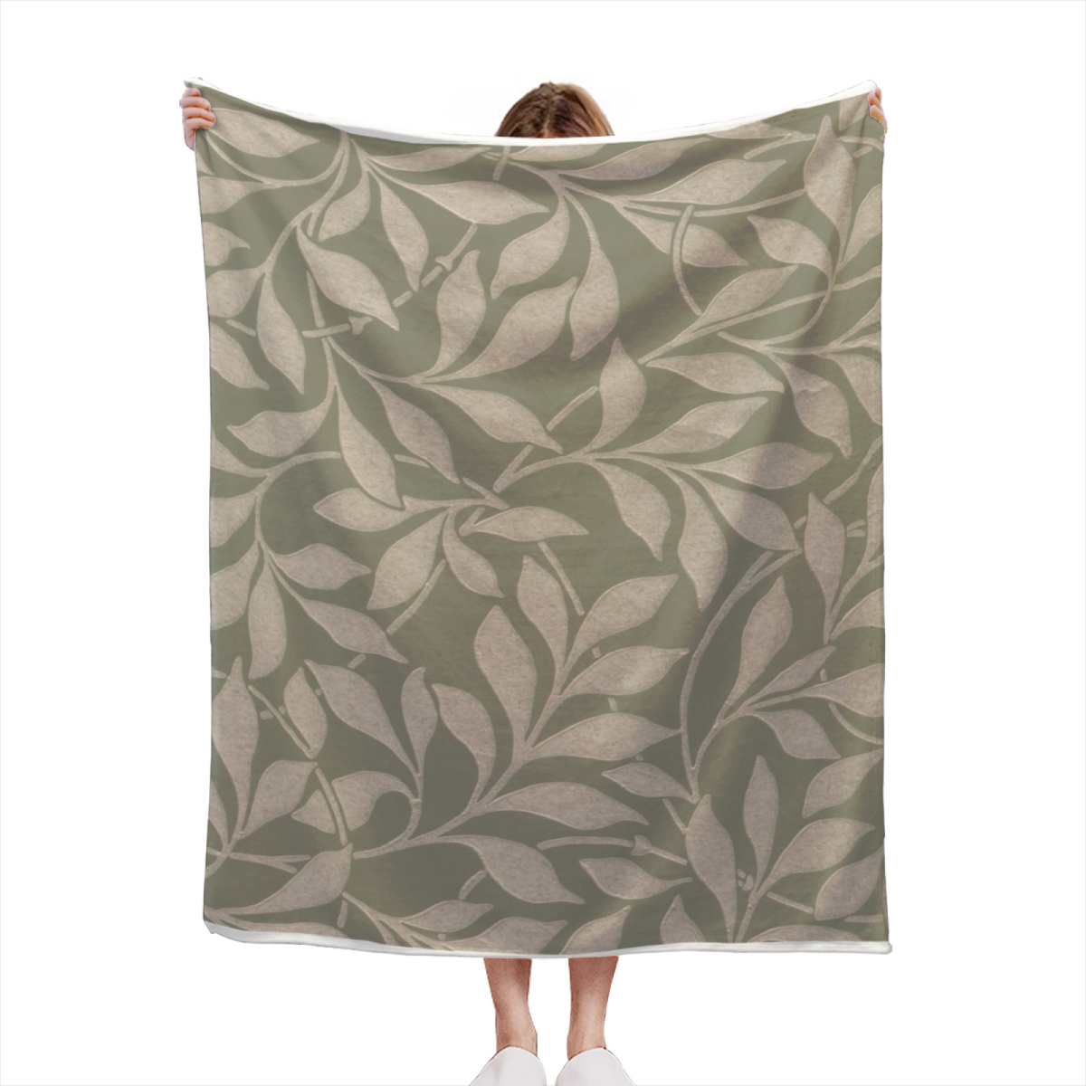 Soft Neutral Oceanic Orchard Soft Flannel Blanket ¨C Contemporary Pattern