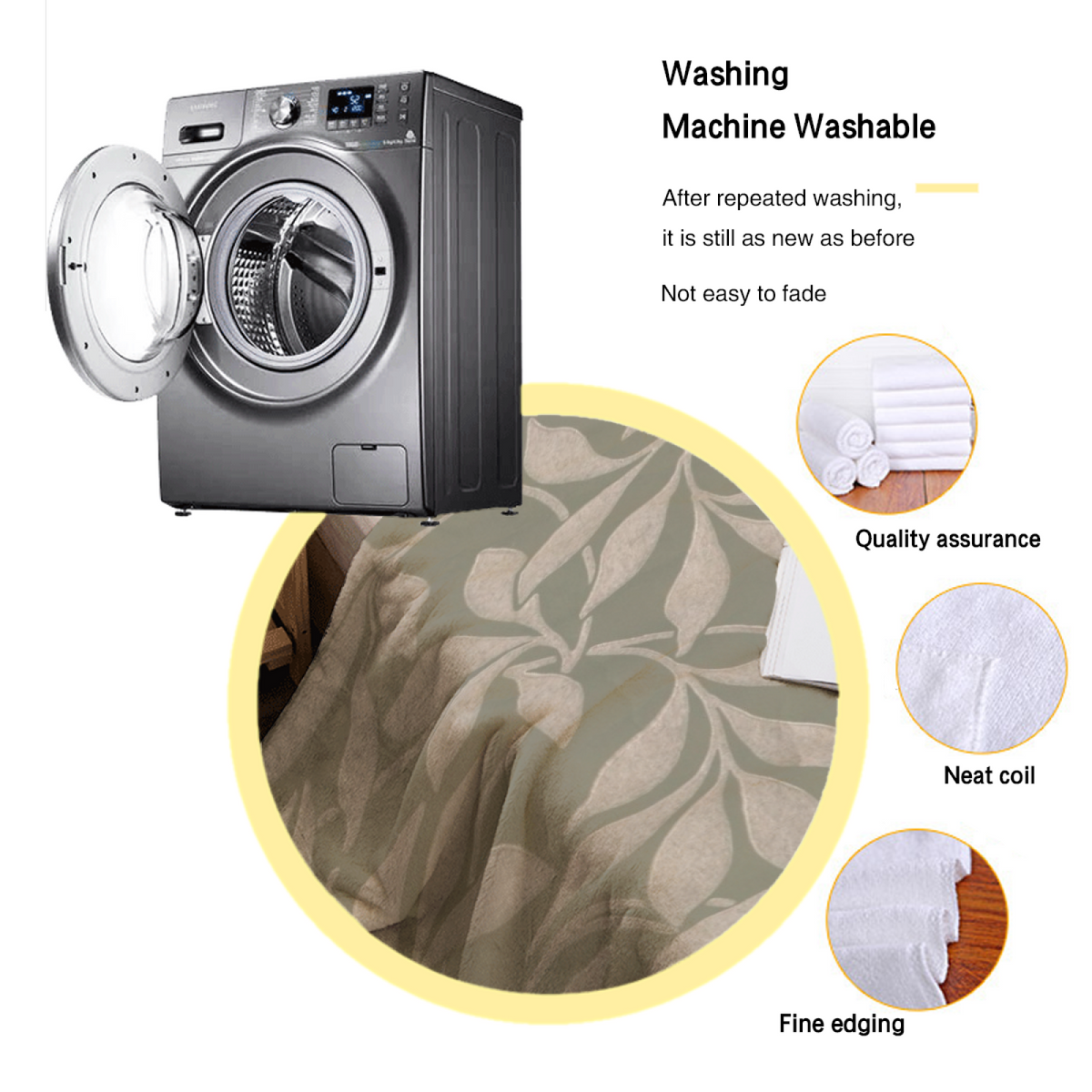 Soft Neutral Oceanic Orchard Soft Flannel Blanket ¨C Contemporary Pattern