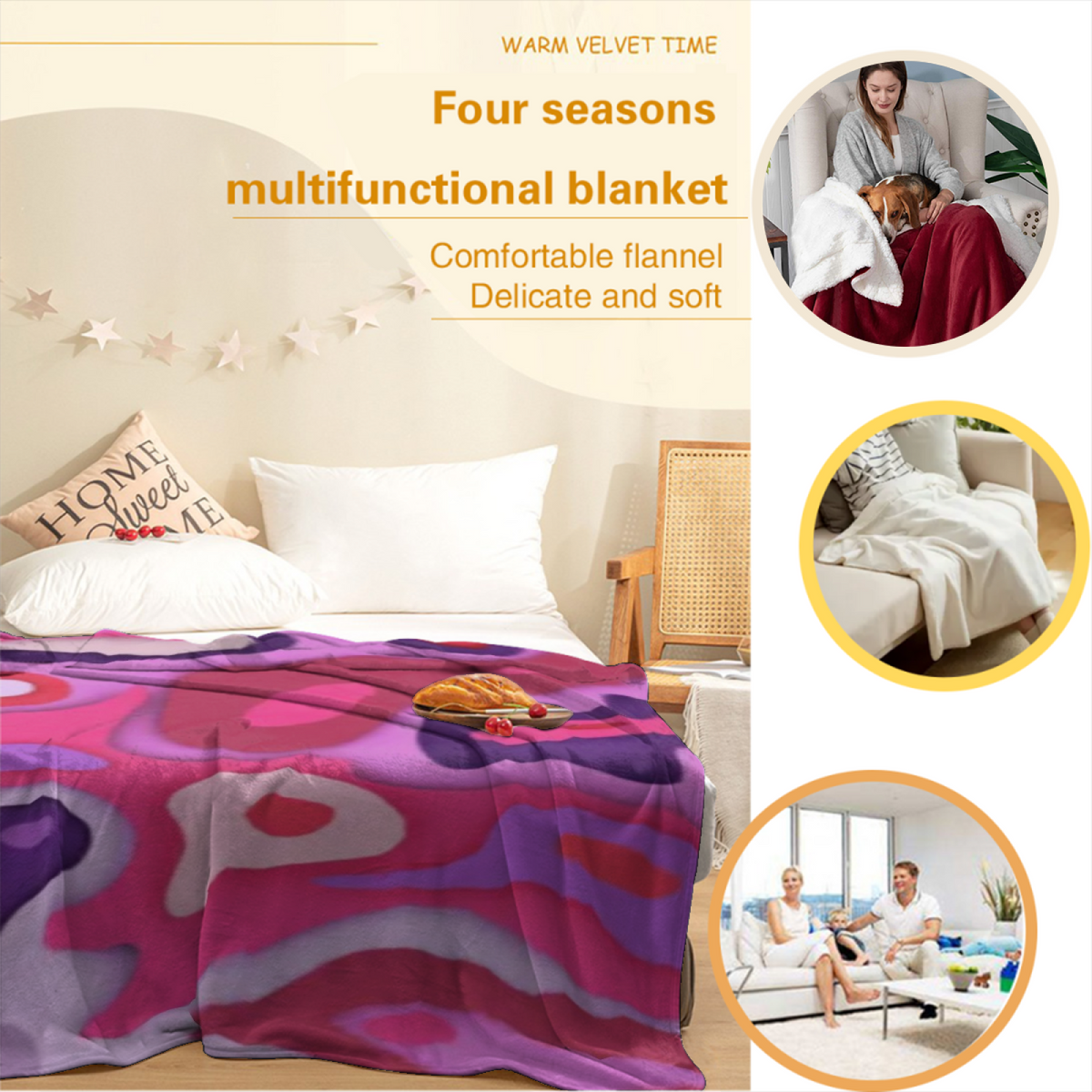 Frosted Spectrum Lightweight Flannel Throw in Dusty Lilac