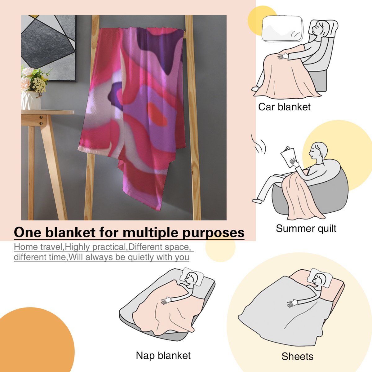 Frosted Spectrum Lightweight Flannel Throw in Dusty Lilac