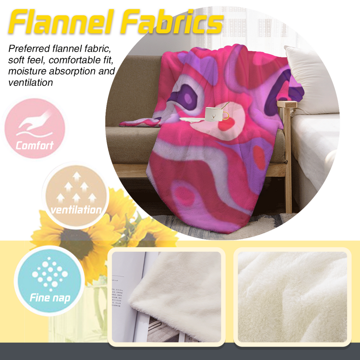 Frosted Spectrum Lightweight Flannel Throw in Dusty Lilac