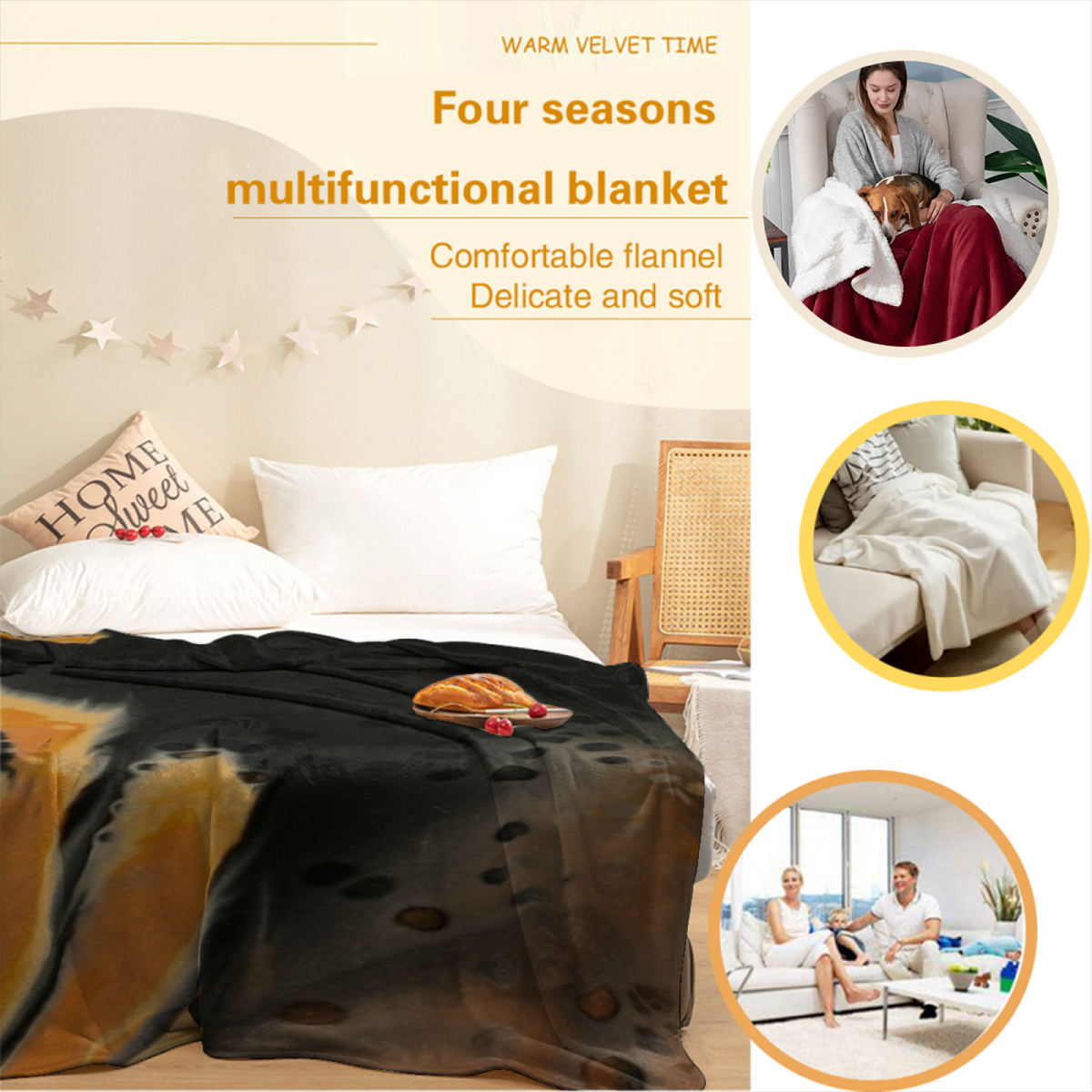 Lagoon Reverie Earthy Multicolor Art Plush Flannel Throw