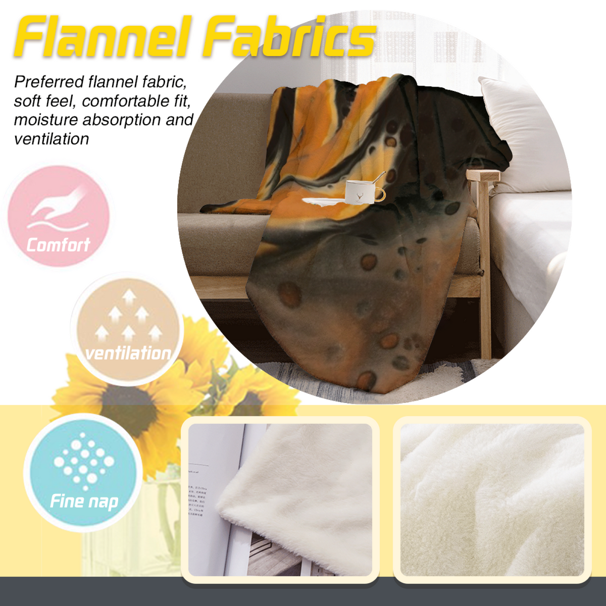 Lagoon Reverie Earthy Multicolor Art Plush Flannel Throw