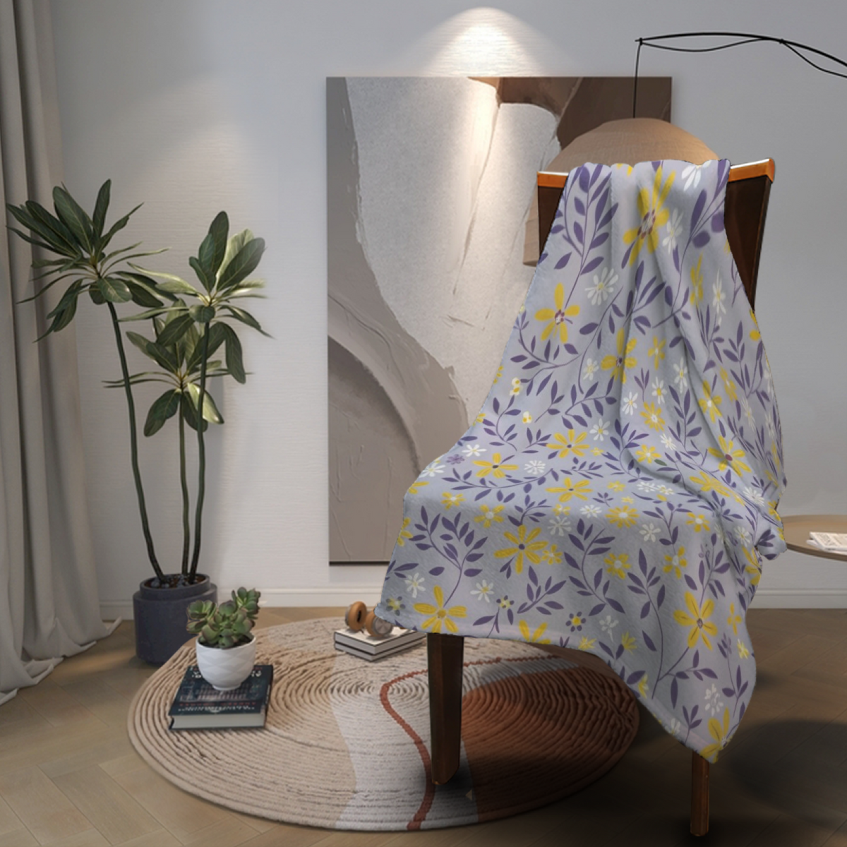 Soft Minimalist All-Season Flannel Blanket ¨C Desert Meadow Collection