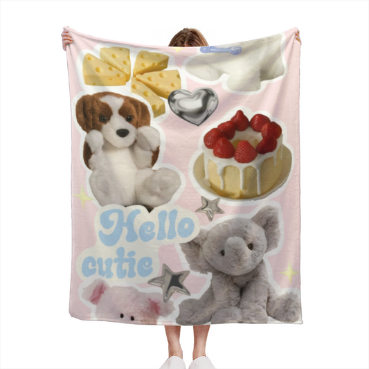 Creamy Ivory Whimsical Decor All-Season Flannel Blanket ¨C Moonbeam Carnival Edition