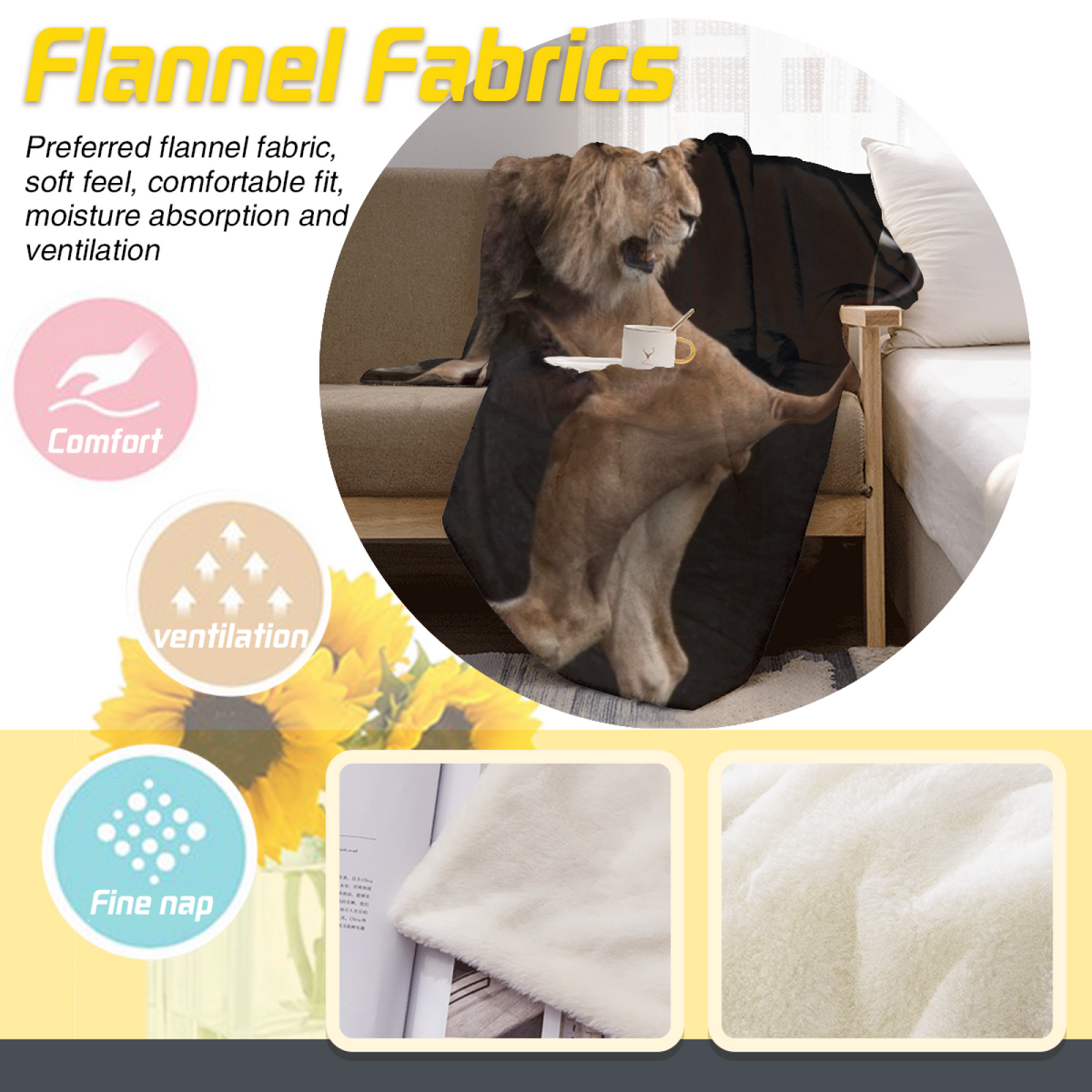 Moonlit Whimsy Soft Neutral Art Plush Flannel Throw