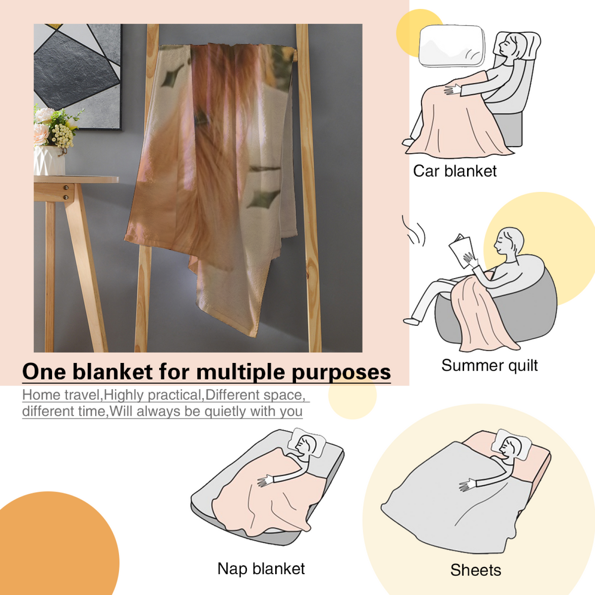 Sunwashed & Spectrum Playful Graphic All-Season Flannel Blanket