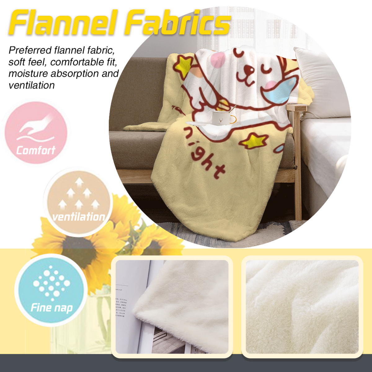 Pastel Multicolor Whimsical Decor Plush Flannel Throw ¨C Wildwood Thicket Edition