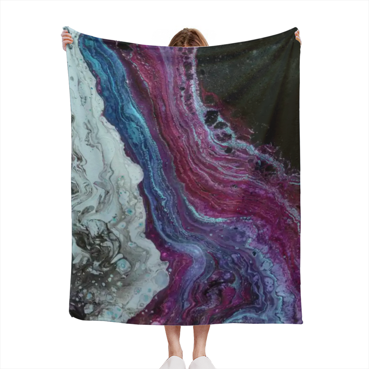 Earthy Neutral Cosmic Rhapsody Lightweight Flannel Throw ¨C Contemporary Pattern