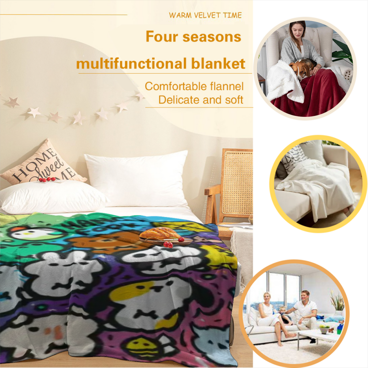 Festival Mirage Soft Flannel Blanket in Dusty Lilac