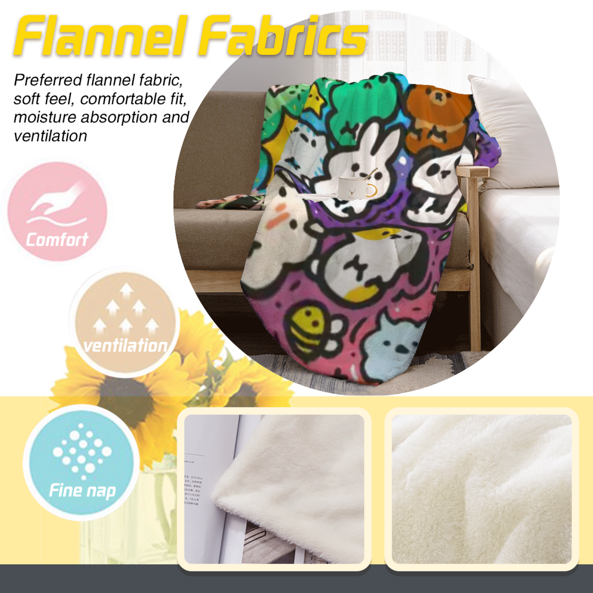 Festival Mirage Soft Flannel Blanket in Dusty Lilac