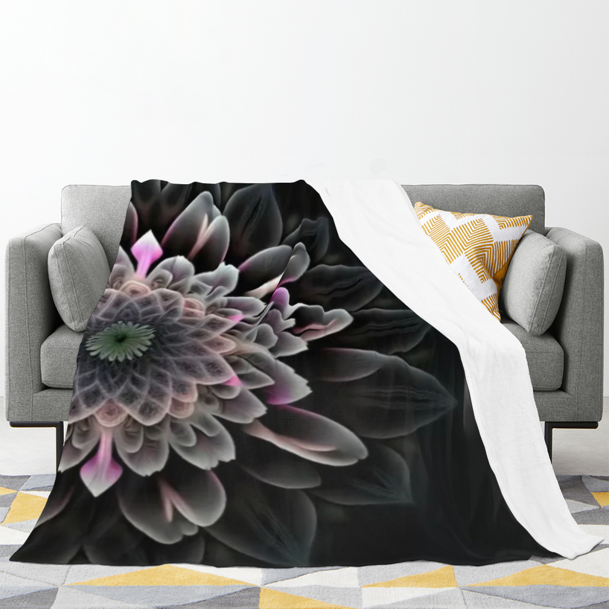 Earthy Neutral Sunwashed Horizon Lightweight Flannel Throw ¨C Contemporary Pattern