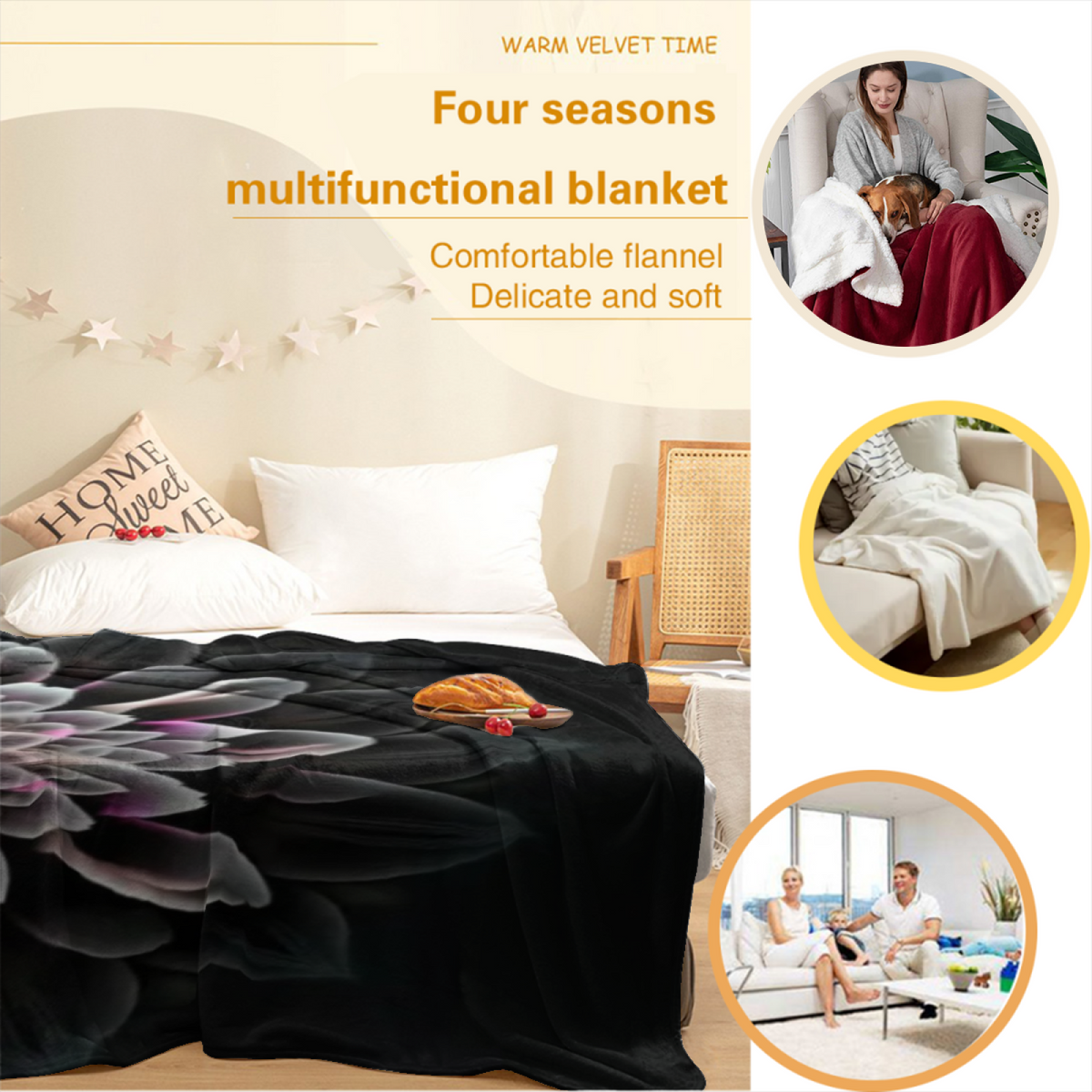 Earthy Neutral Sunwashed Horizon Lightweight Flannel Throw ¨C Contemporary Pattern
