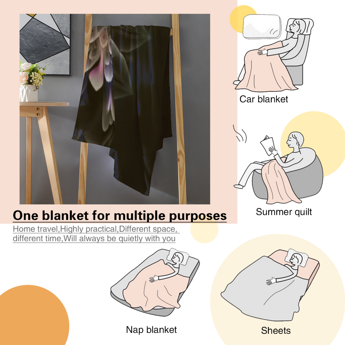 Earthy Neutral Sunwashed Horizon Lightweight Flannel Throw ¨C Contemporary Pattern