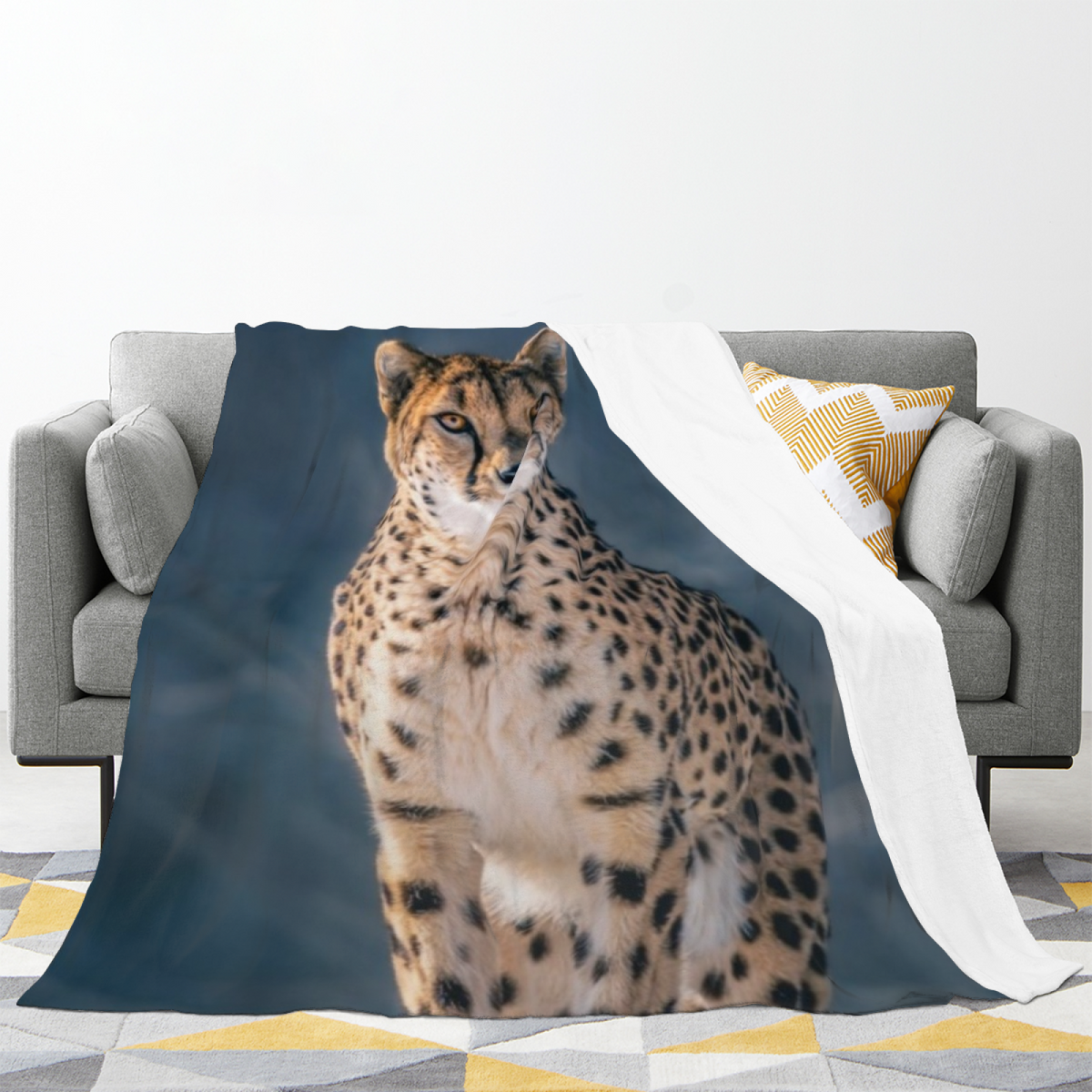 Hazy Jubilee Expressive Print Flannel Sofa Throw in Dusty Lilac