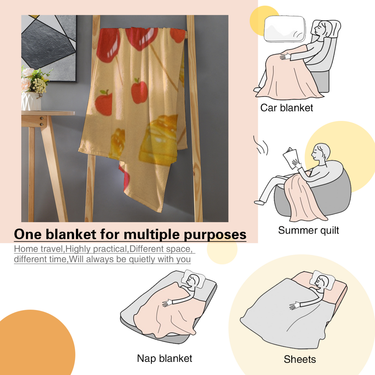 Moonlit Mosaic Bohemian Pattern Lightweight Flannel Throw