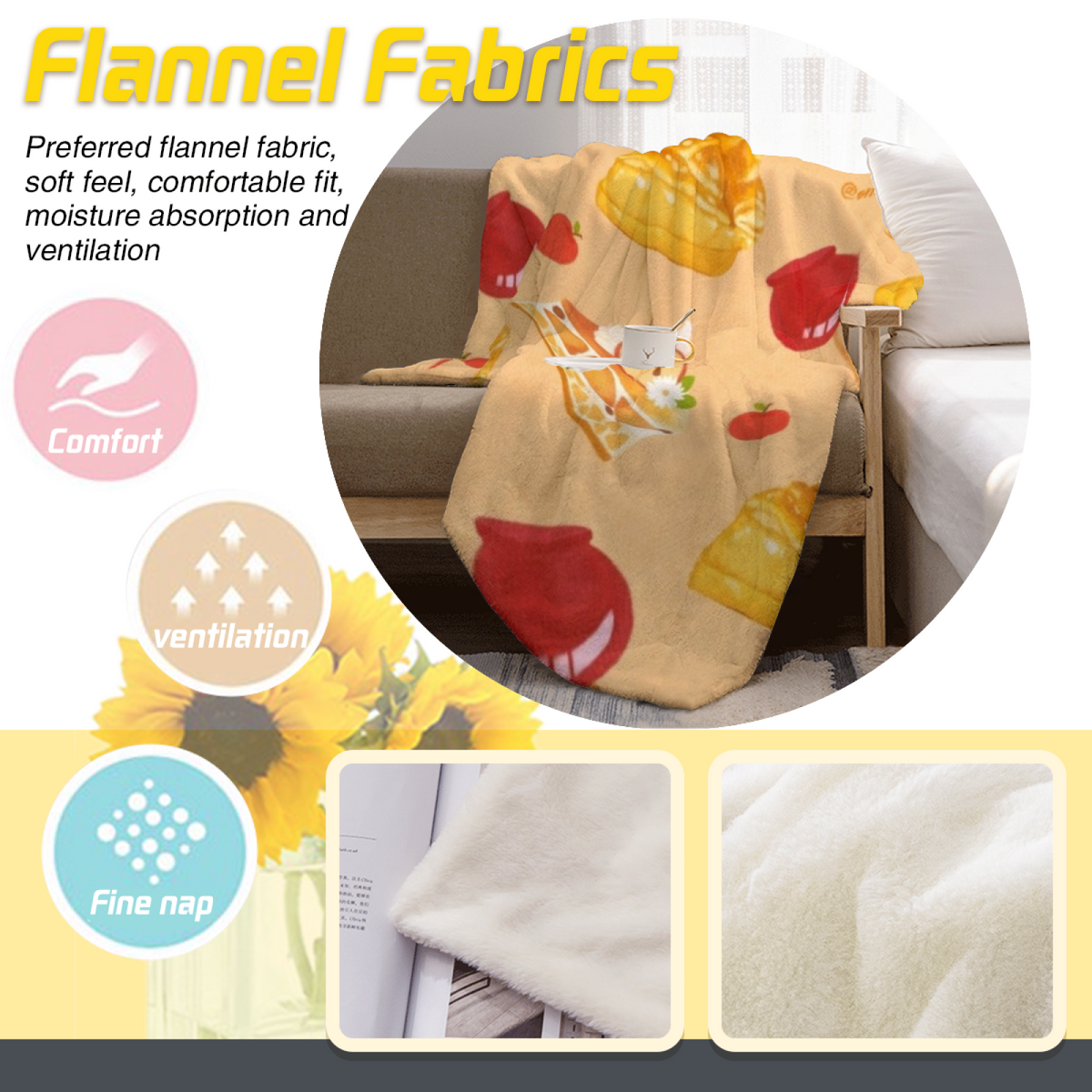 Moonlit Mosaic Bohemian Pattern Lightweight Flannel Throw