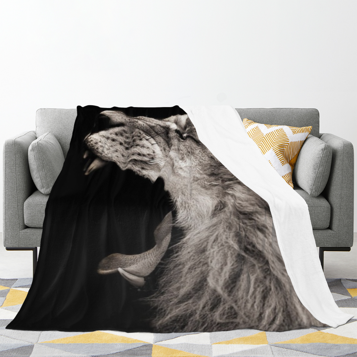 Starlit Lantern Muted Sage Art Flannel Throw Blanket