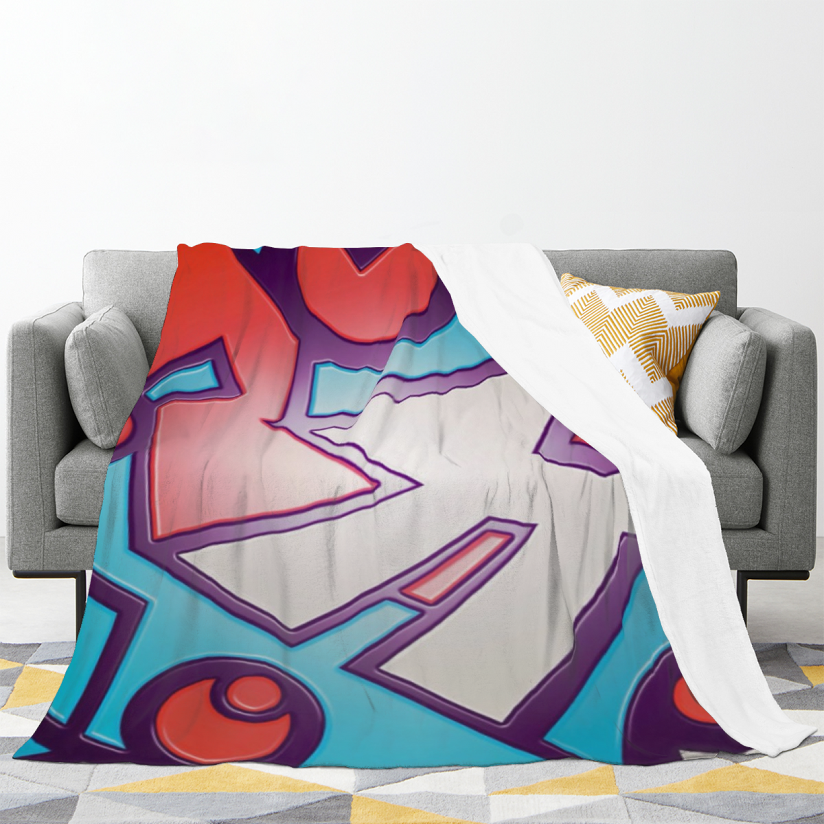 Eclectic Design Heather Wonder Soft Neutral Flannel Sofa Throw