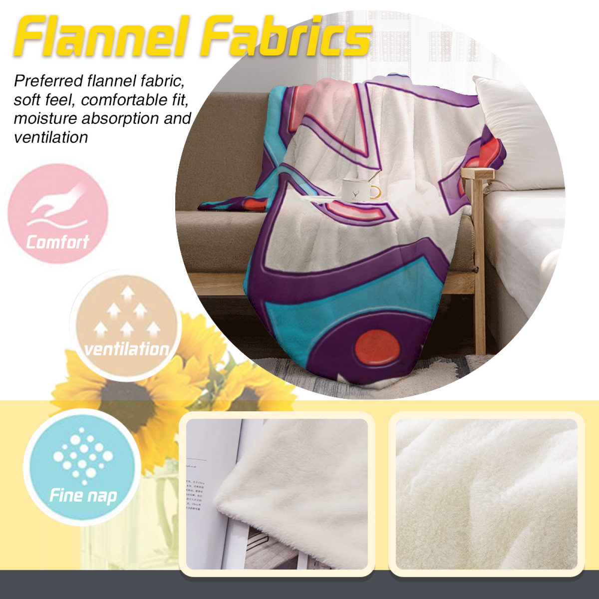 Eclectic Design Heather Wonder Soft Neutral Flannel Sofa Throw