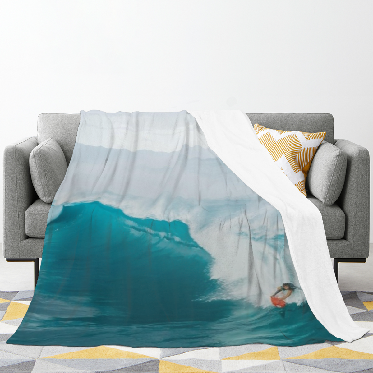 Ember Rhythm Soft Neutral Art Soft Flannel Blanket