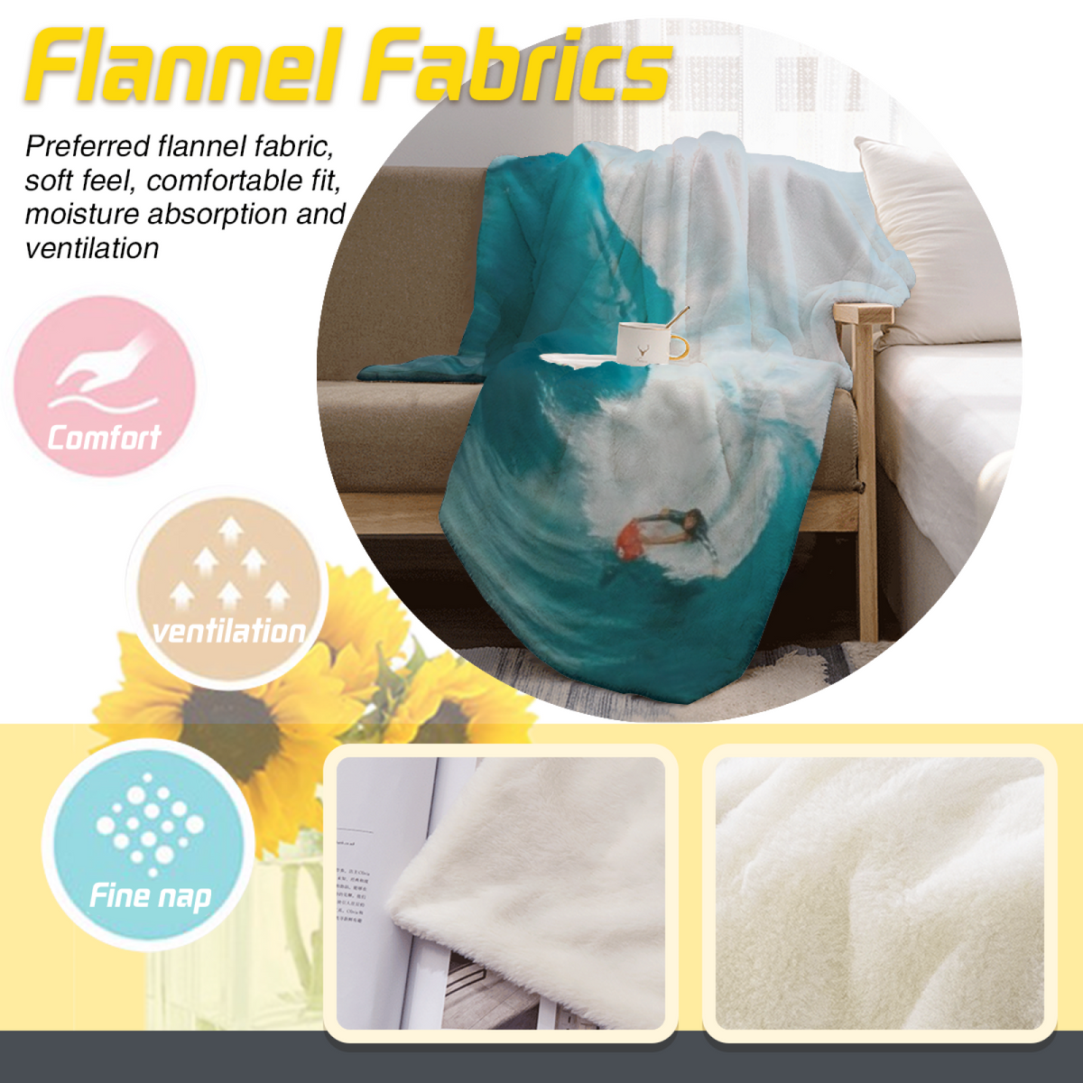 Ember Rhythm Soft Neutral Art Soft Flannel Blanket