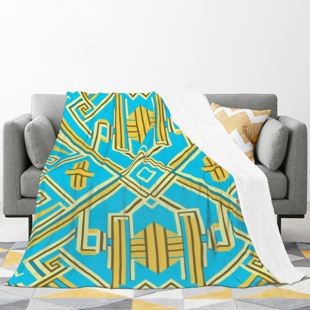 Pale Sage Whimsical Decor Plush Flannel Throw ¨C Sunwashed Ripple Edition