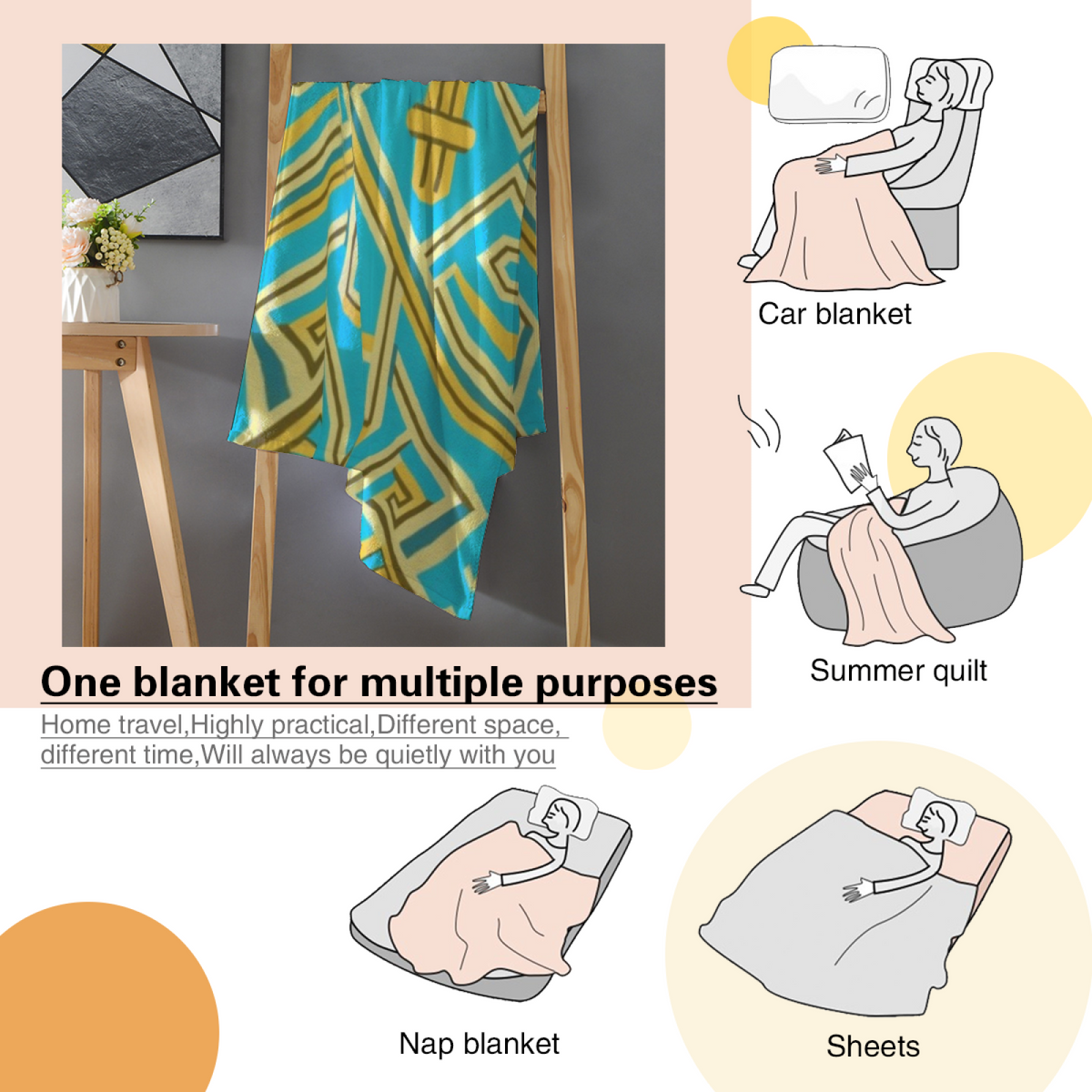 Pale Sage Whimsical Decor Plush Flannel Throw ¨C Sunwashed Ripple Edition