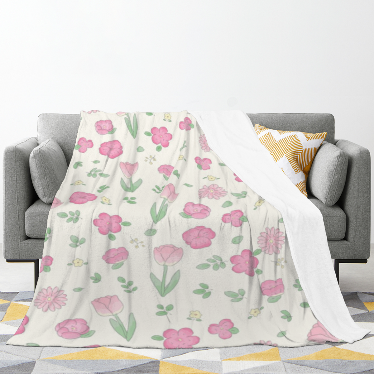 Flannel Throw Blanket with Frosted Galaxy Cozy Cottage Artwork