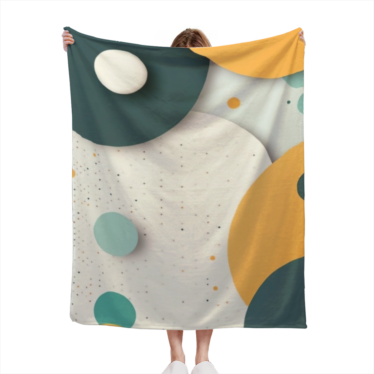 Terracotta Petal Statement Pattern All-Season Flannel Blanket