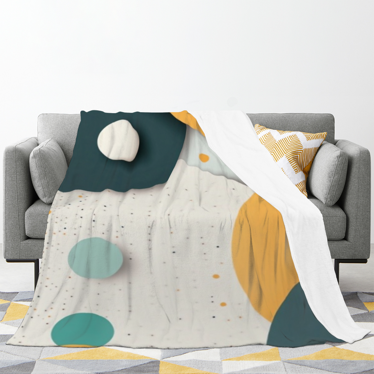 Terracotta Petal Statement Pattern All-Season Flannel Blanket