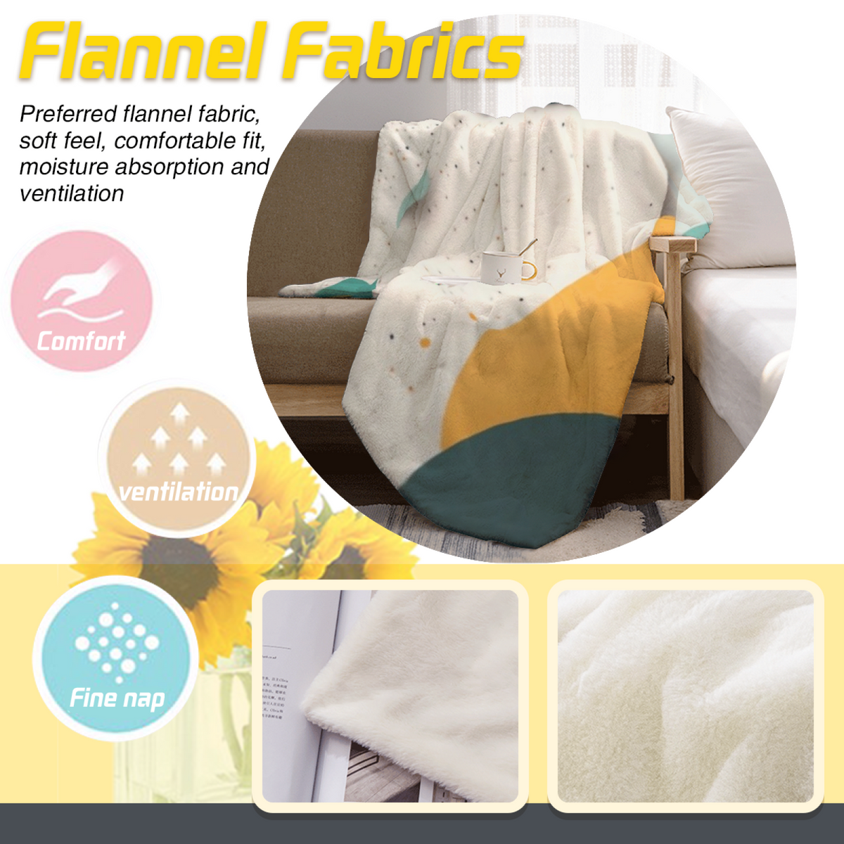 Terracotta Petal Statement Pattern All-Season Flannel Blanket