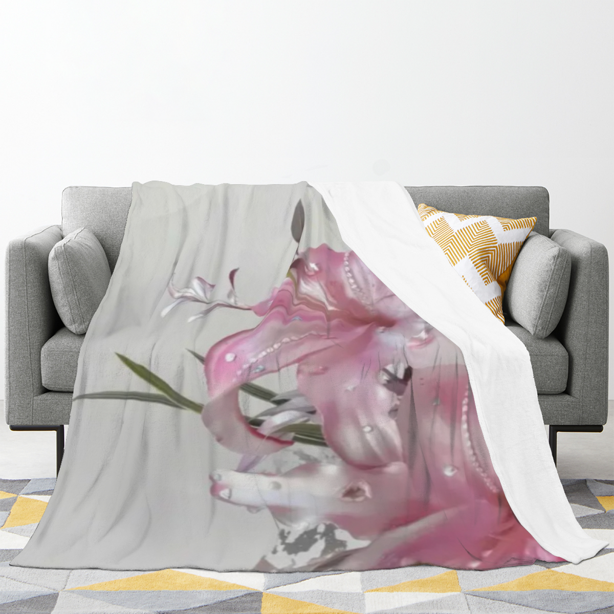 Sunwashed Nectar Pastel Multicolor Modern Art Decorative Flannel Blanket