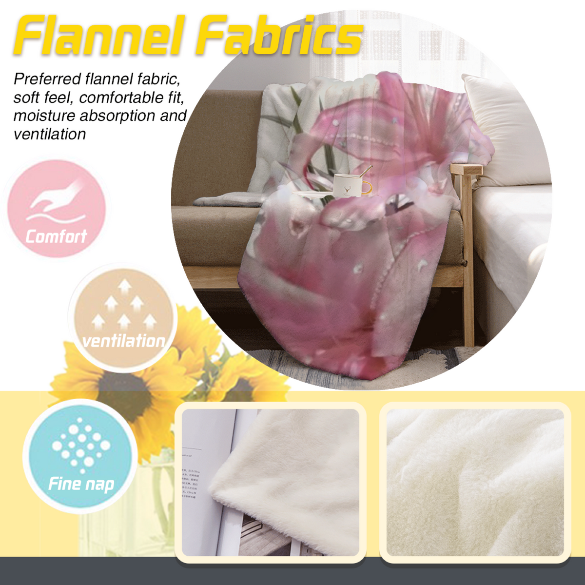 Sunwashed Nectar Pastel Multicolor Modern Art Decorative Flannel Blanket