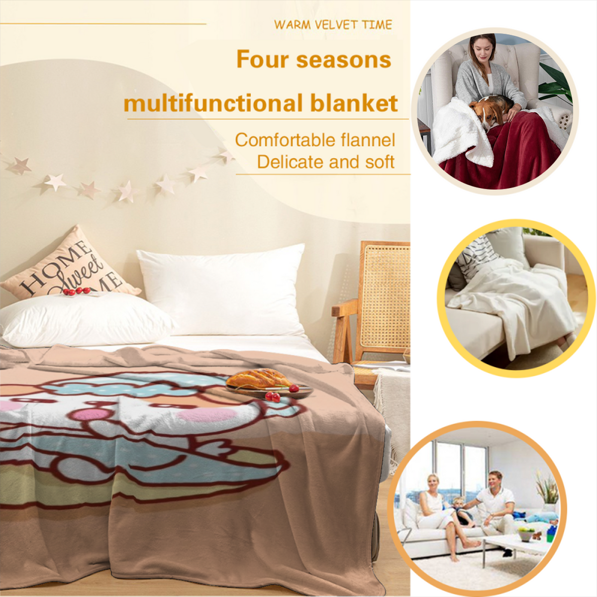 Earthy Neutral Starlit Spectrum Lightweight Flannel Throw ¨C Contemporary Pattern