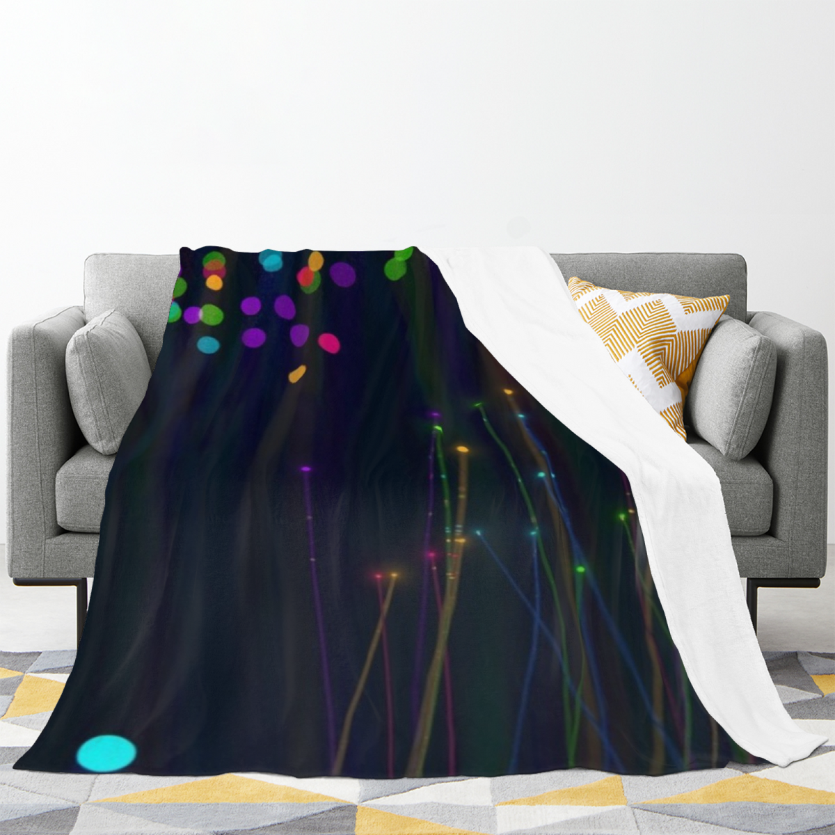 Expressive Soft Neutral Meadow Drift All-Season Flannel Blanket