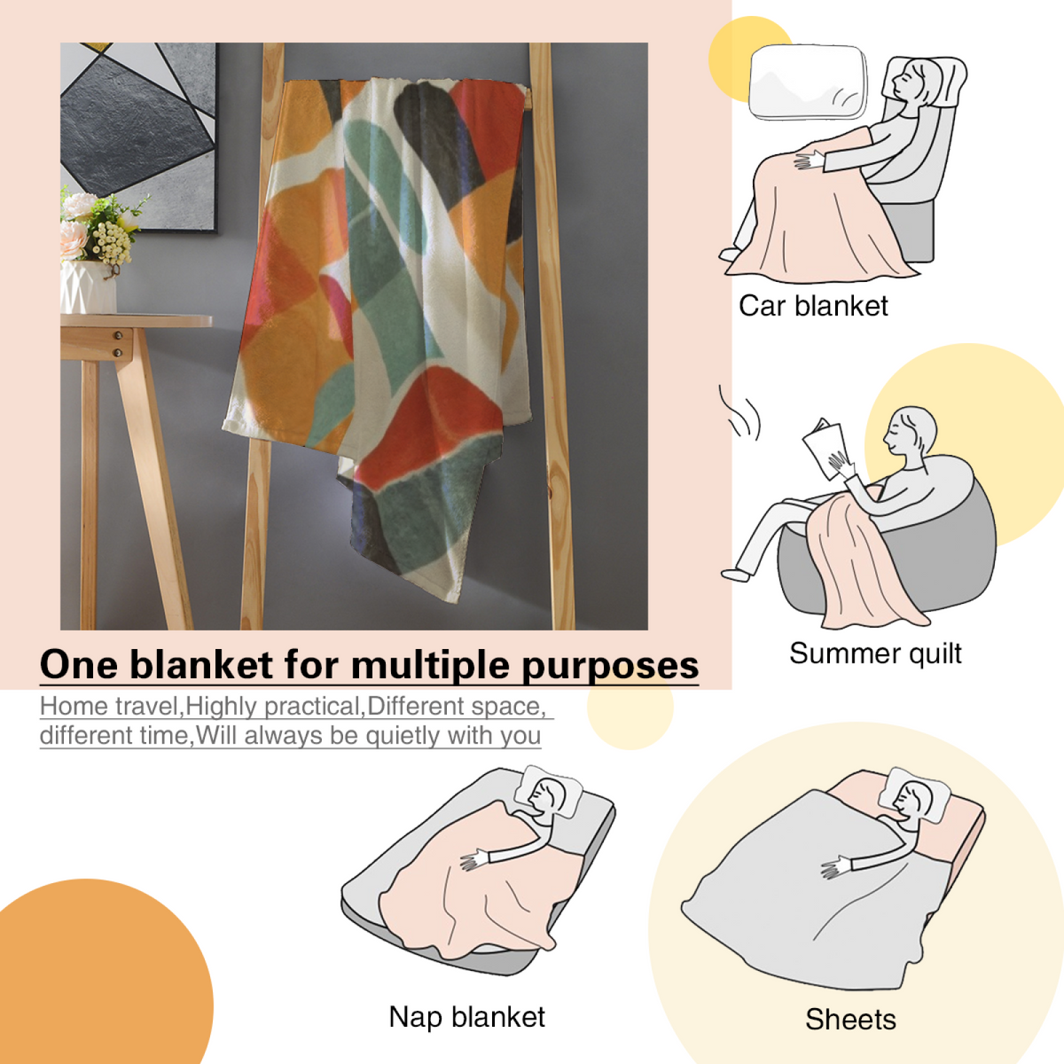 Decorative Flannel Blanket with Electric Jubilee Cozy Cottage Artwork